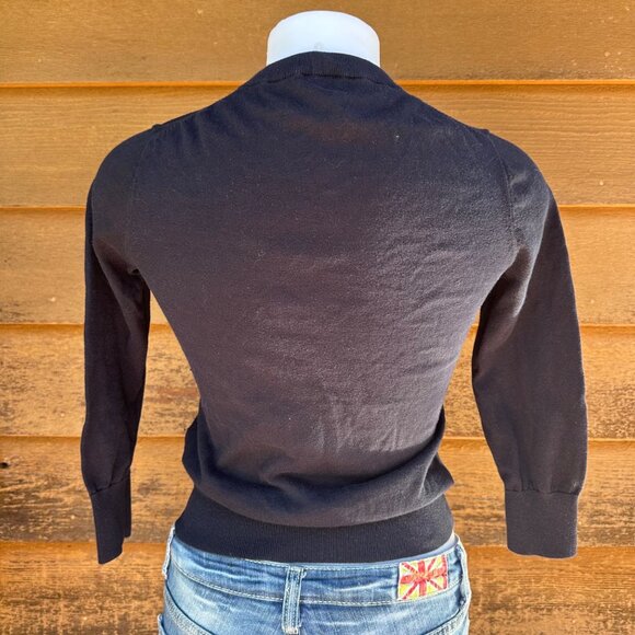 Vintage J.Crew Clare Cardigan Navy Blue Womens Size S 100% Cotton Button-Up Knit - Picture 3 of 10